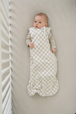 Taupe Checkered Bamboo Sleep Sack by Mebie Baby at Everetts Place