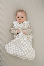 Taupe Checkered Bamboo Sleep Sack by Mebie Baby at Everetts Place