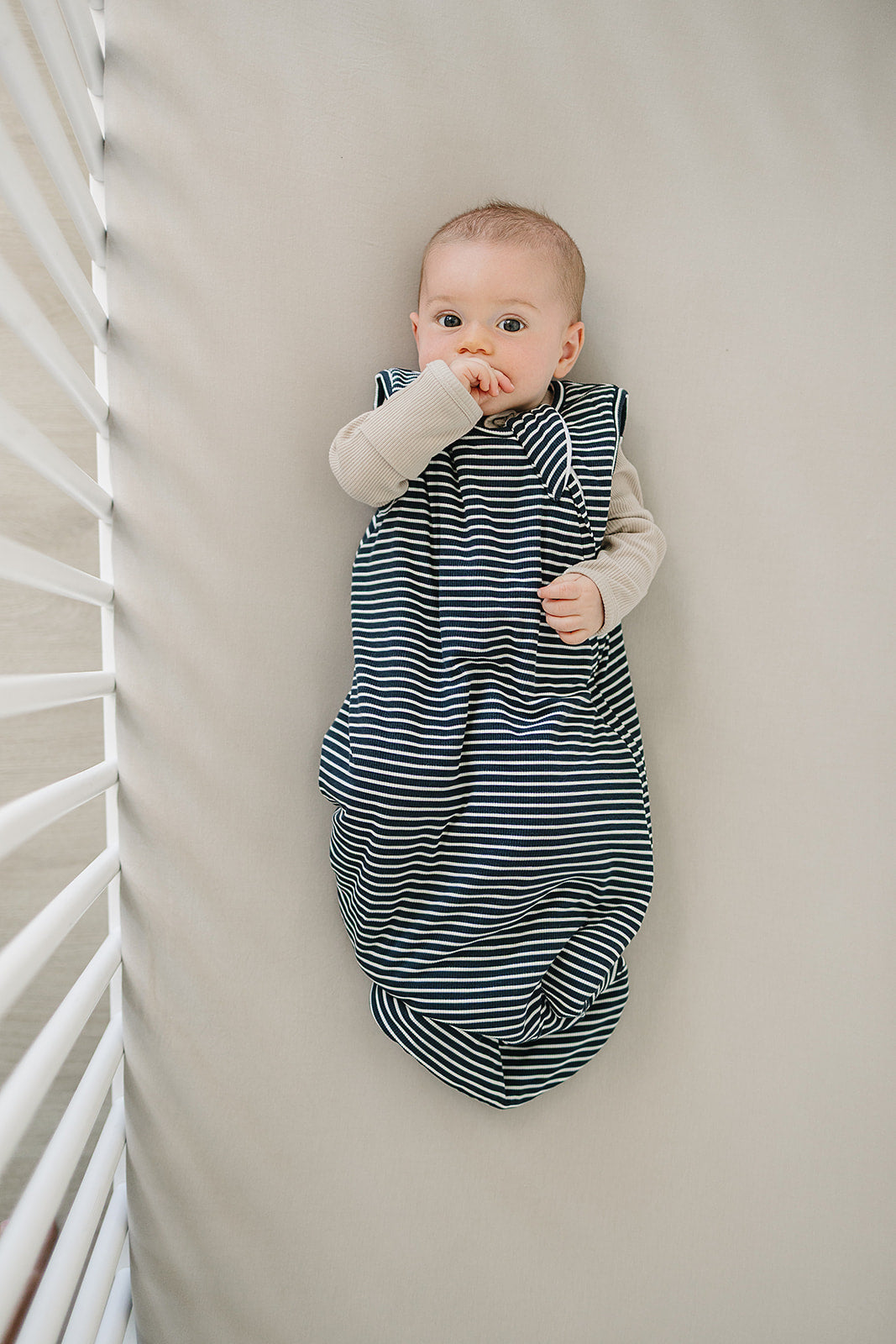 Navy Stripe Bamboo Sleep Sack by Mebie Baby at Everetts Place