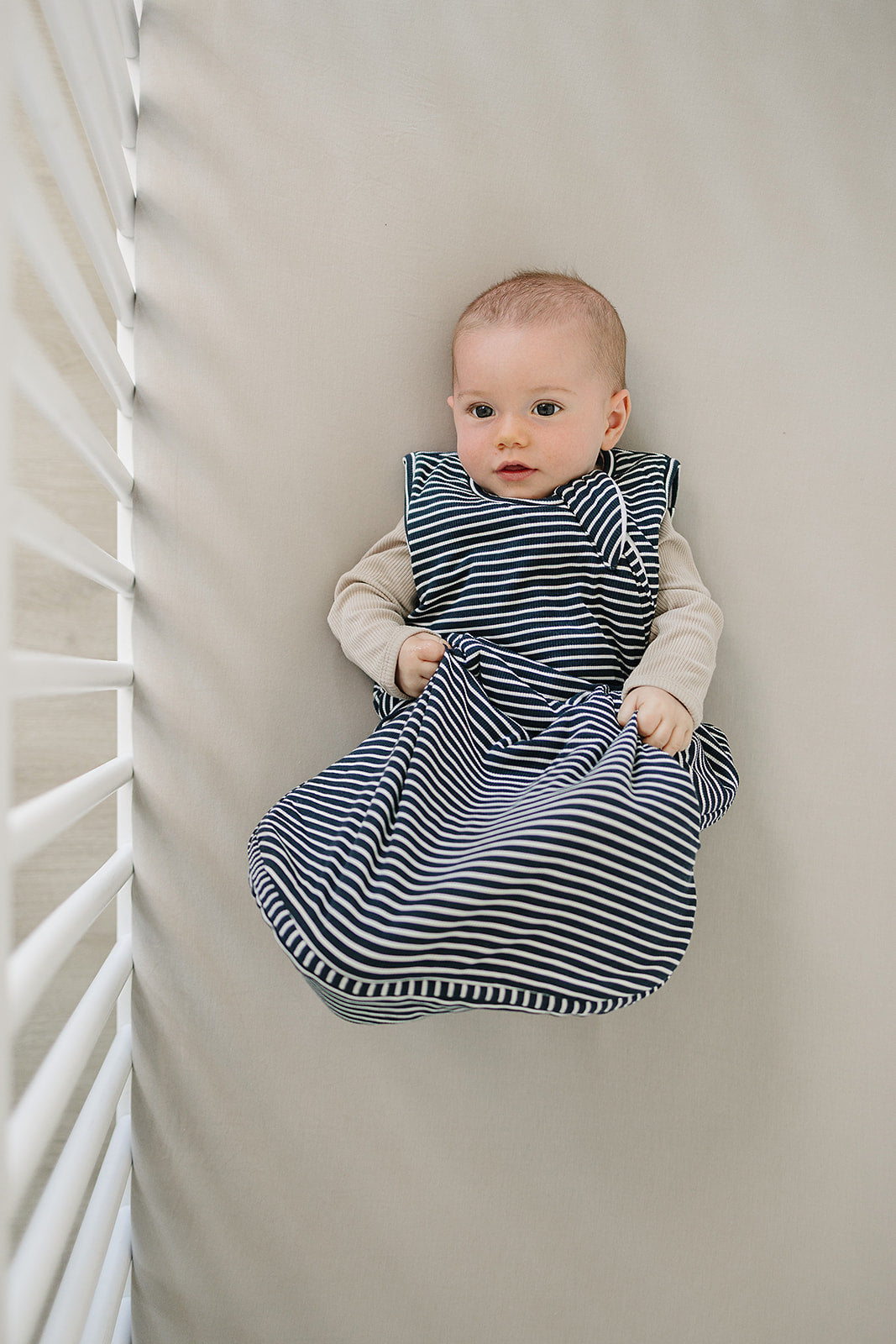 Navy Stripe Bamboo Sleep Sack by Mebie Baby at Everetts Place