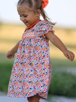 Fall Floral Smocked Petals Collar Girls Dress by Rylee Faith Designs