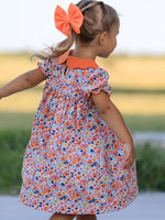 Fall Floral Smocked Petals Collar Girls Dress by Rylee Faith Designs