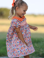 Fall Floral Smocked Petals Collar Girls Dress by Rylee Faith Designs