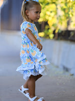 Girls Fall Pumpkin Patch Dress with Lace Trim and Pockets by Rylee Faith Designs