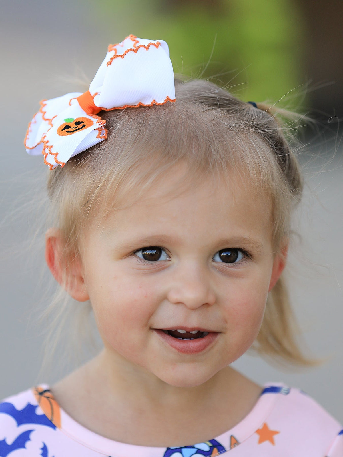 Halloween Pumpkin Bow Hairpin by Rylee Faith Designs