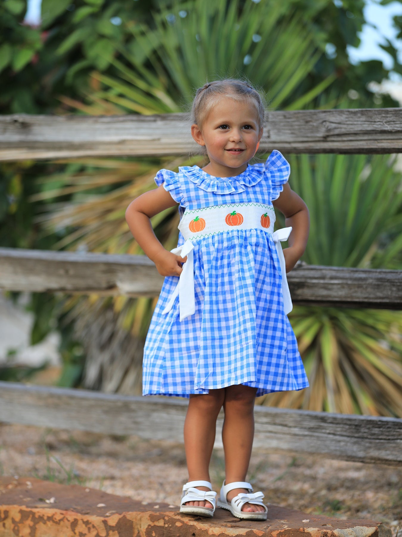 Blue Pumpkin Smock Embroidery Baby Dress