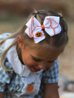 Halloween Pumpkin Bow Hairpin by Rylee Faith Designs