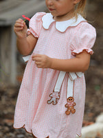 Christmas Girls Gingerbread Peter Pan Collar Dress by Rylee Faith Designs