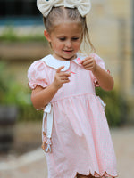 Christmas Girls Gingerbread Peter Pan Collar Dress by Rylee Faith Designs