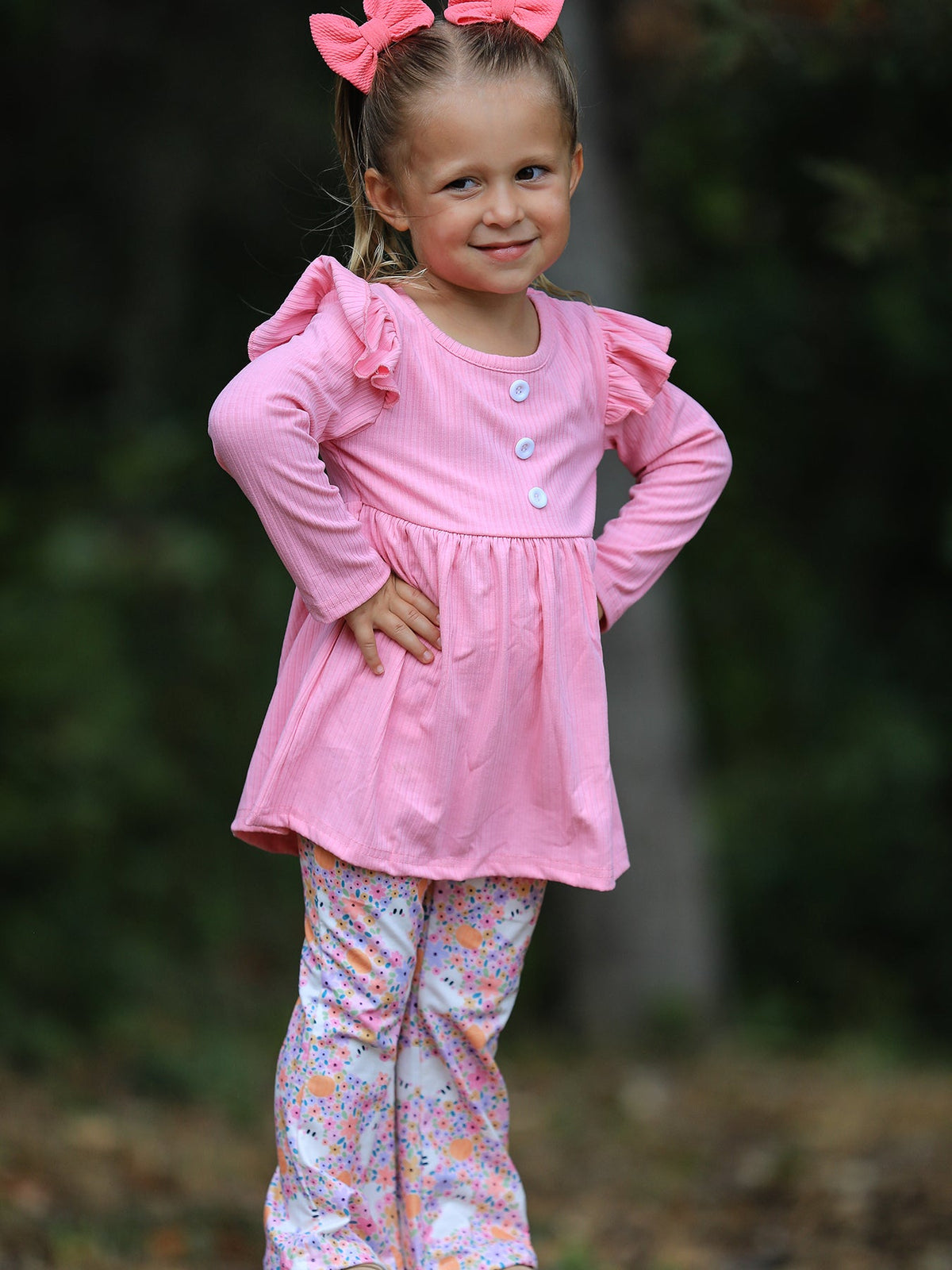 Halloween Ghost Girls Bell Bottom Pant Set Ruffle by Rylee Faith Designs