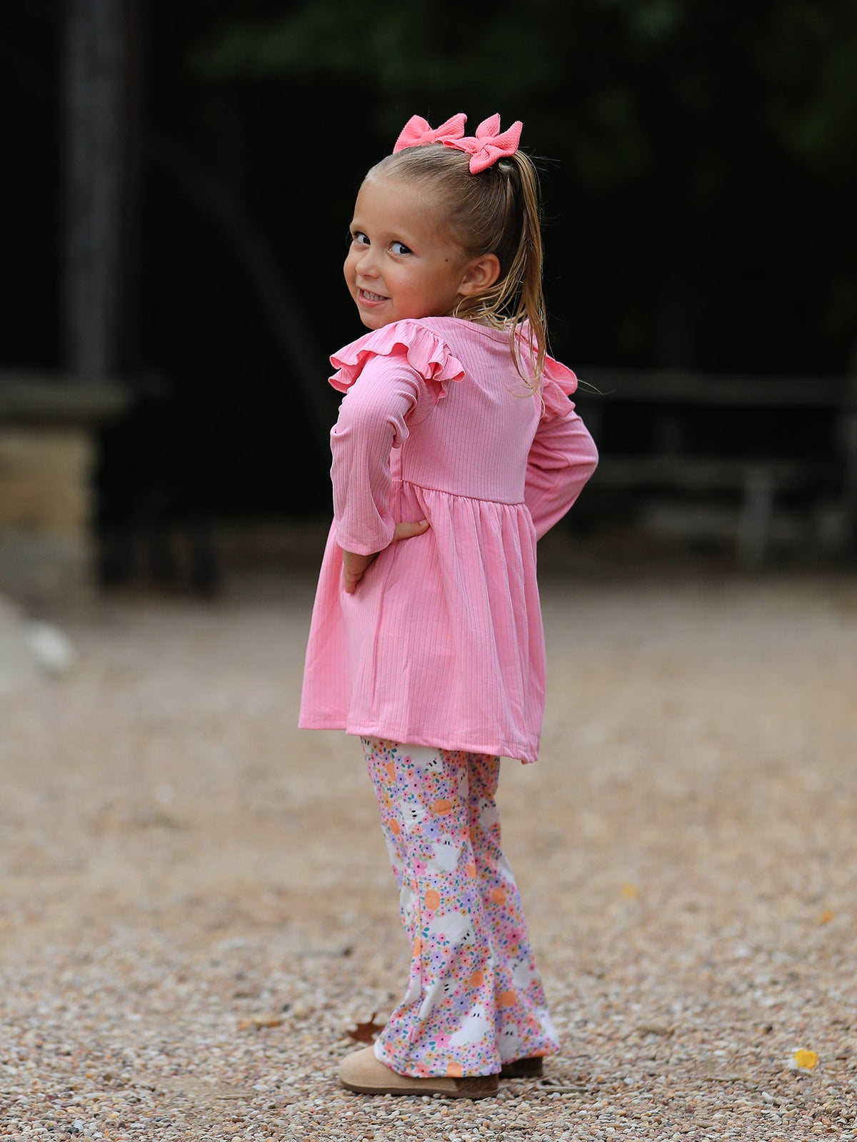 Halloween Ghost Girls Bell Bottom Pant Set Ruffle by Rylee Faith Designs