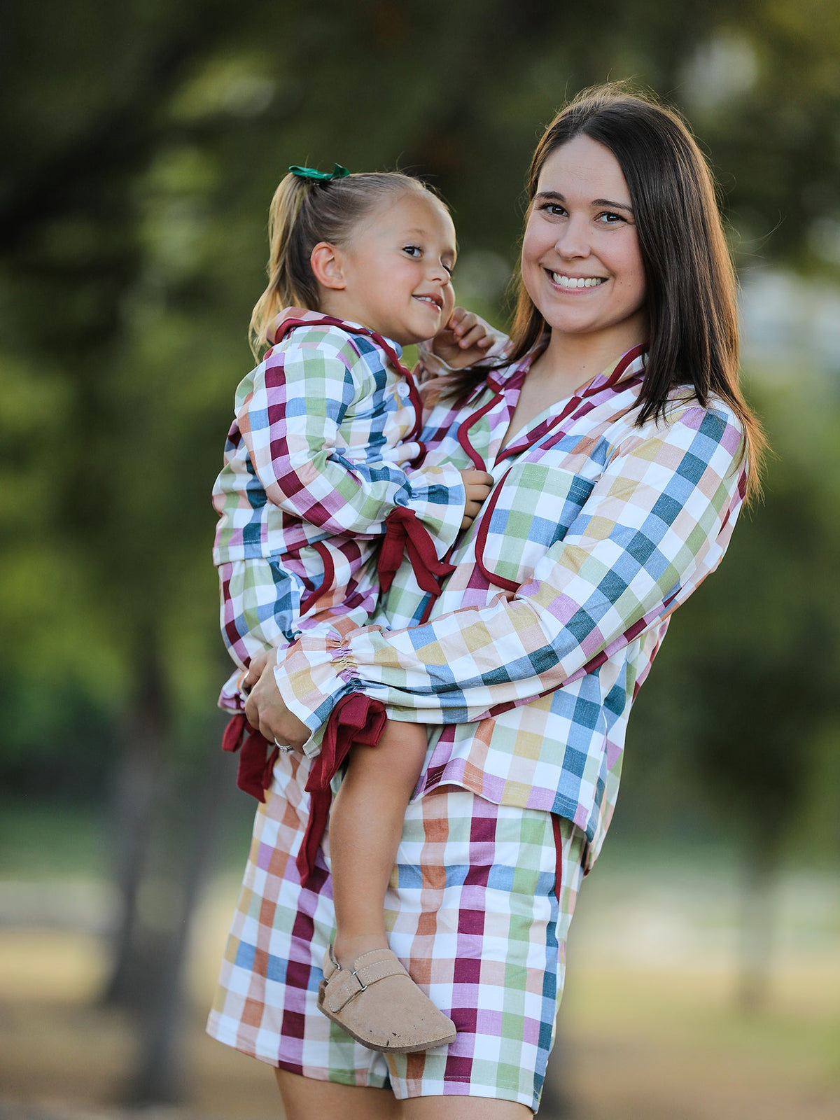 Mommy and Me Fall Plaid  Pajama Set by Rylee Faith Designs