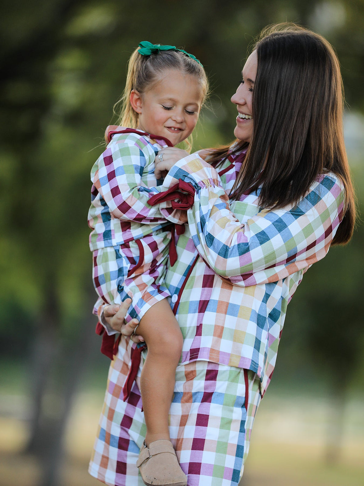 Mommy and Me Fall Plaid  Pajama Set by Rylee Faith Designs