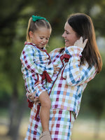 Mommy and Me Fall Plaid  Pajama Set by Rylee Faith Designs