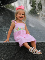 Organic Turtle Girls Dress Pink Stripe Ruffle Strap by Rylee Faith Designs at Everetts Place