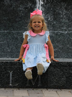 Back To School Girls Striped lapels Bow Dress by Rylee Faith Designs at Everetts Place