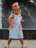 Back To School Girls Striped lapels Bow Dress by Rylee Faith Designs at Everetts Place