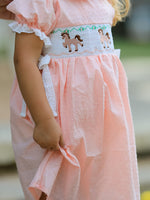 Western Horse Embroidery Girls Dress Lace Petals Collar Puff Sleeve by Rylee Faith Designs at Everetts Place