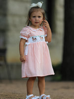 Western Horse Embroidery Girls Dress Lace Petals Collar Puff Sleeve by Rylee Faith Designs at Everetts Place