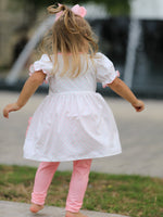 Back To School Girls' Apple Applique Set with Pockets by Rylee Faith Designs at Everetts Place
