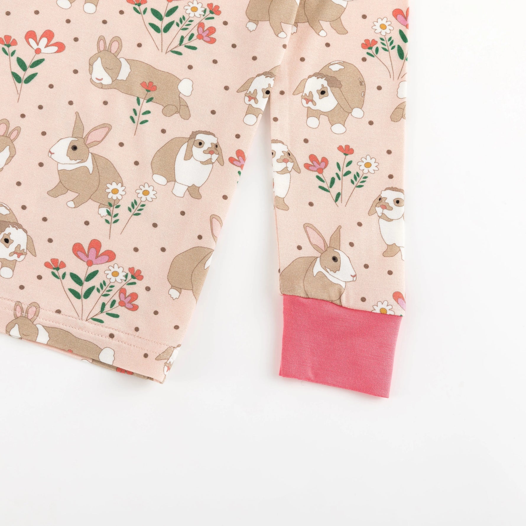 Dreamlet Meadow Bunny Two Piece Bamboo Set For Newborns - Apparel & Accessories > Clothing > Baby & Toddler Clothing > Baby & Toddler Sleepwear Two Piece PJs