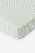 Meadow Green Gingham Crib Sheet 100 Percent Cotton Fitted Standard 52 x 28 Little Mae & Co 