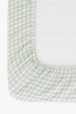 Meadow Green Gingham Crib Sheet 100 Percent Cotton Fitted Standard 52 x 28 Little Mae & Co 