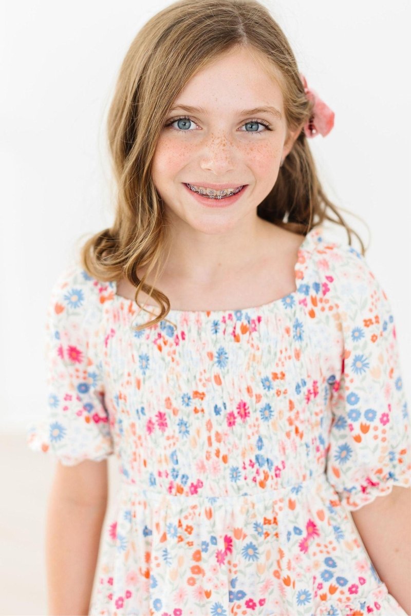 Mila & Rose ® Meadow Magic Smocked Ruffle Dress For Girls Twirl Ready - Everetts Place Boutique - 