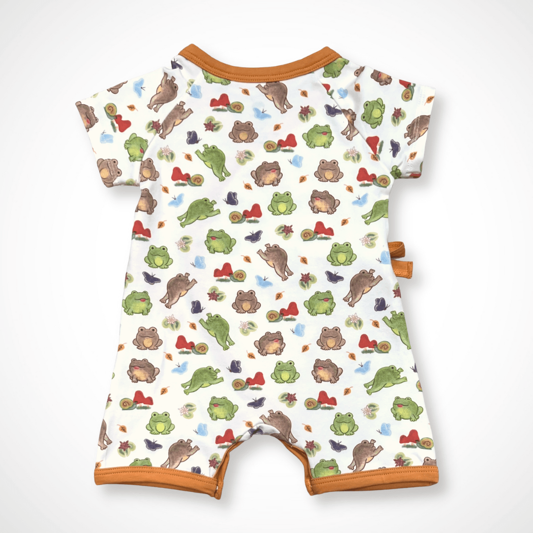 Frog Kimono Shorty Romper | Organic Pima Cotton by Kolorful