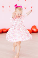 Mila & Rose ® Melt My Heart Quarter Sleeve Ruffle Twirl Dress For Girls - Everetts Place Boutique - 
