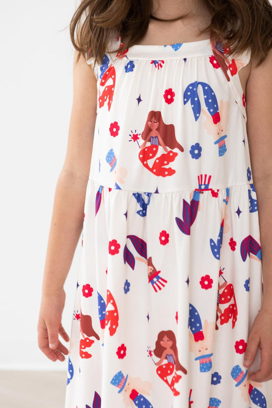 Mila & Rose ® Sale Mer Made In The USA Ruffle Cross Back Dress For Summer - Apparel & Accessories > Clothing > Dresses Ruffle Cross Back Dress