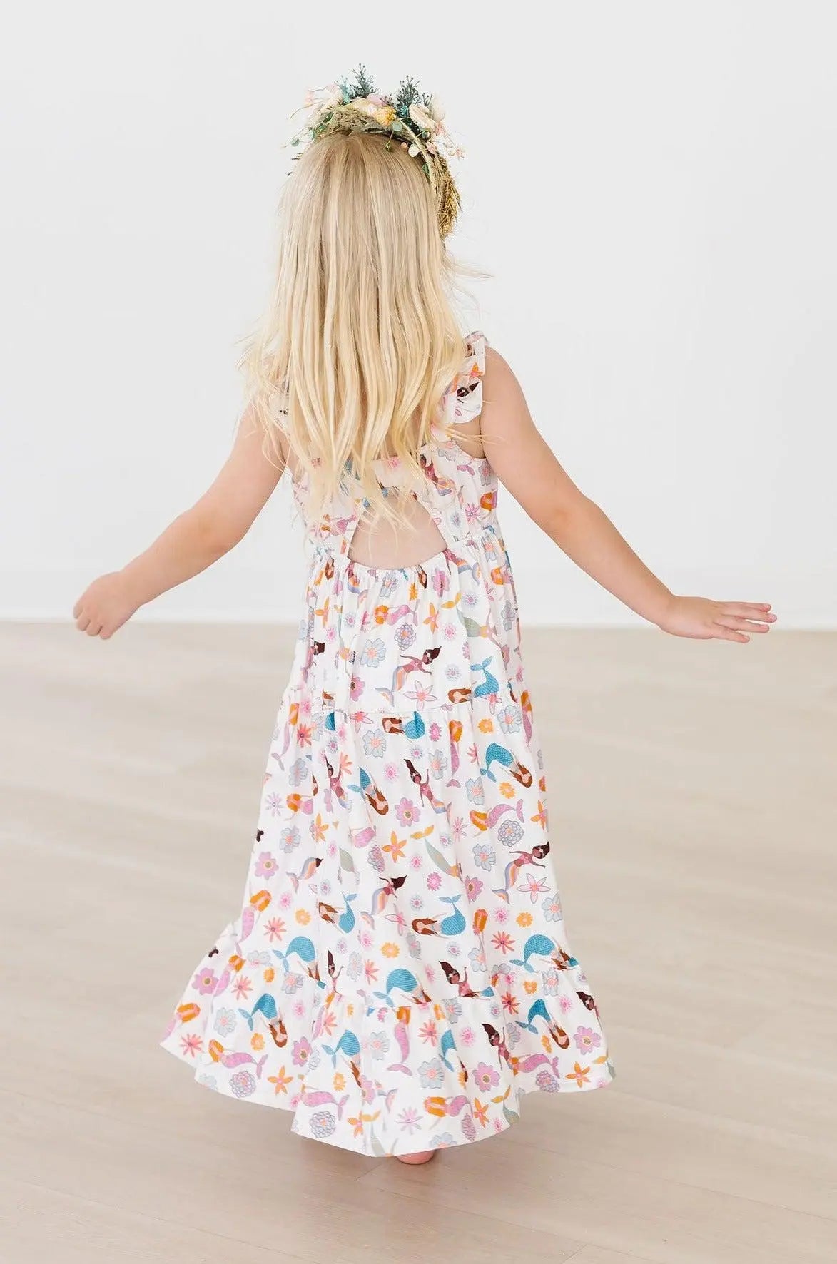 Mermaid Magic Ruffle Maxi Dress For Girls Summer Party Mila & Rose ® Everetts Place: Online Boutique