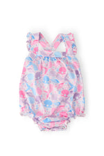 Mila & Rose ® Mermaid Tails Ruffle Cross Back Romper - 