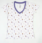 Mermaid | Adult Short Sleeve V Neck - White, Active Shirt, Top | Everetts Place