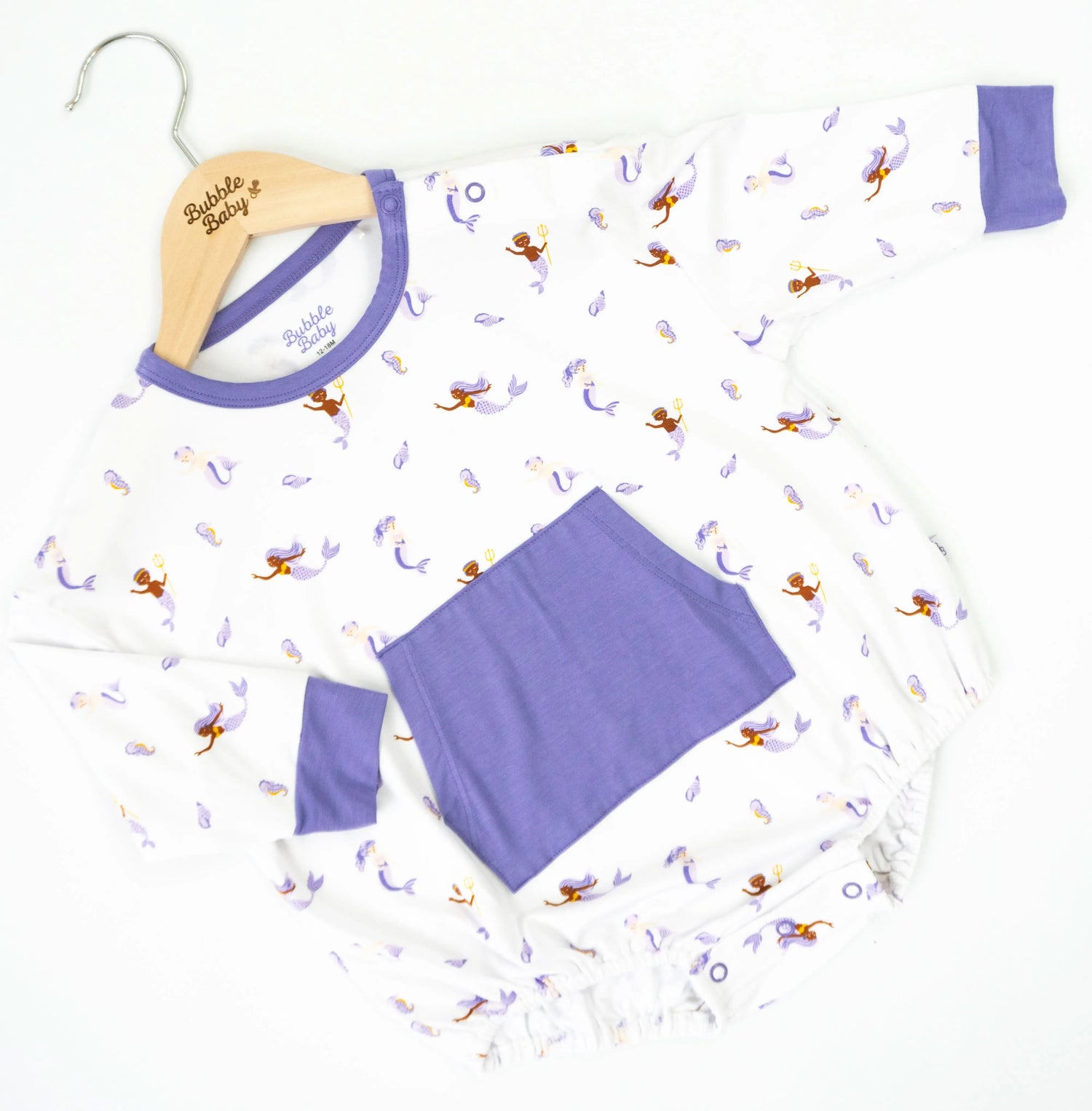 Bubble Baby Mermaid | Long Sleeve Bubble Romper - 