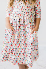 Mila & Rose ® Merry And Bright Three Quarter Sleeve Pocket Twirl Dress - Apparel & Accessories > Clothing > Dresses Twirl Pocket Dress 3/4