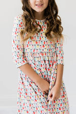 Mila & Rose ® Merry And Bright Three Quarter Sleeve Pocket Twirl Dress - Apparel & Accessories > Clothing > Dresses Twirl Pocket Dress 3/4