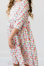 Mila & Rose ® Merry And Bright Three Quarter Sleeve Pocket Twirl Dress - Apparel & Accessories > Clothing > Dresses Twirl Pocket Dress 3/4