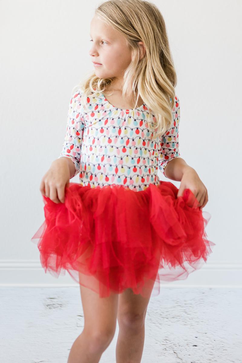 Mila & Rose ® Merry And Bright Three Quarter Tutu Leotard For Girls - Everetts Place Boutique - 