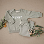 Merry Graphic Organic Cotton 2pc Jogger Set Little Joy Co. Everetts Place Boutique