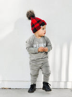 Little Joy Co. Merry Graphic Organic Cotton 2pc Jogger Set - Everetts Place Boutique - 