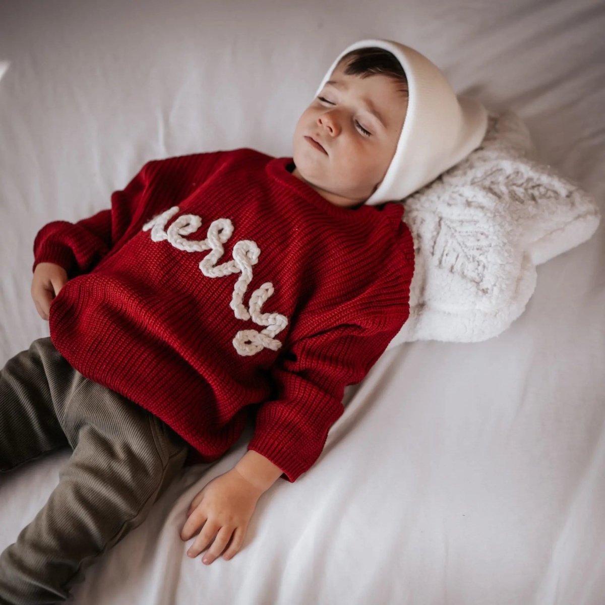 Merry Hand Embroidered Sweater Little Joy Co. Everetts Place Boutique