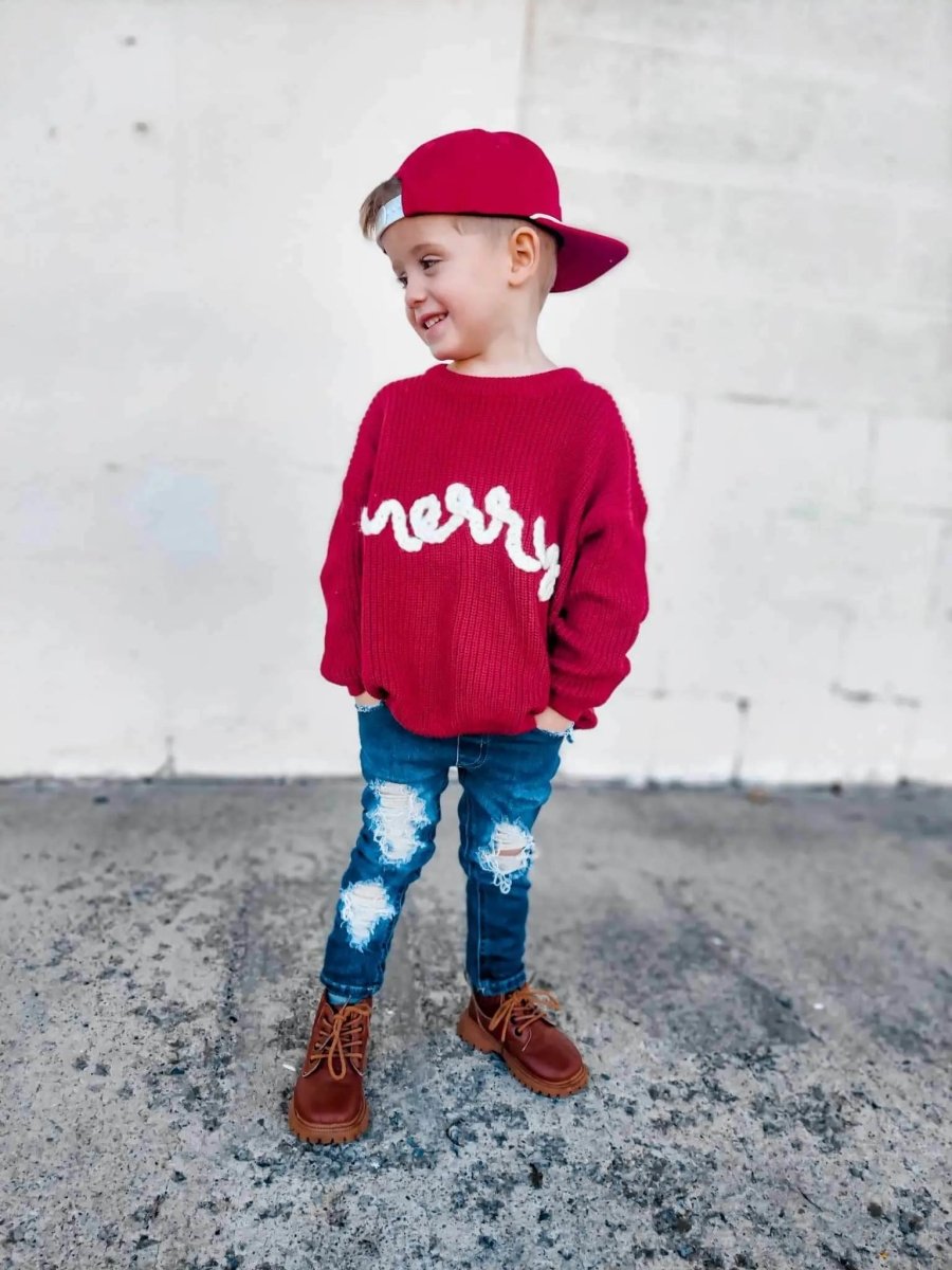 Little Joy Co. Merry Hand Embroidered Sweater - Everetts Place Boutique - 