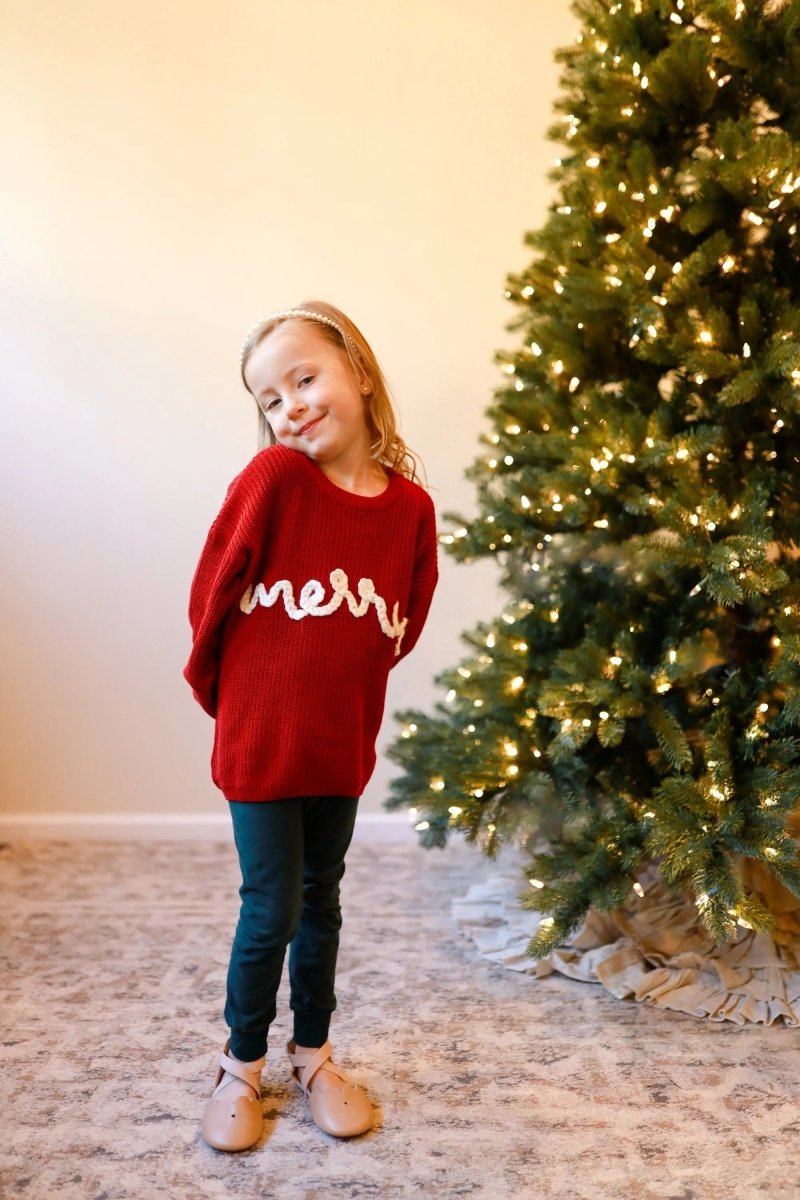 Little Joy Co. Merry Hand Embroidered Sweater - Everetts Place Boutique - 