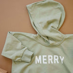Little Joy Co. Merry Hooded Sweatshirt Romper - Sage - Everetts Place Boutique - 