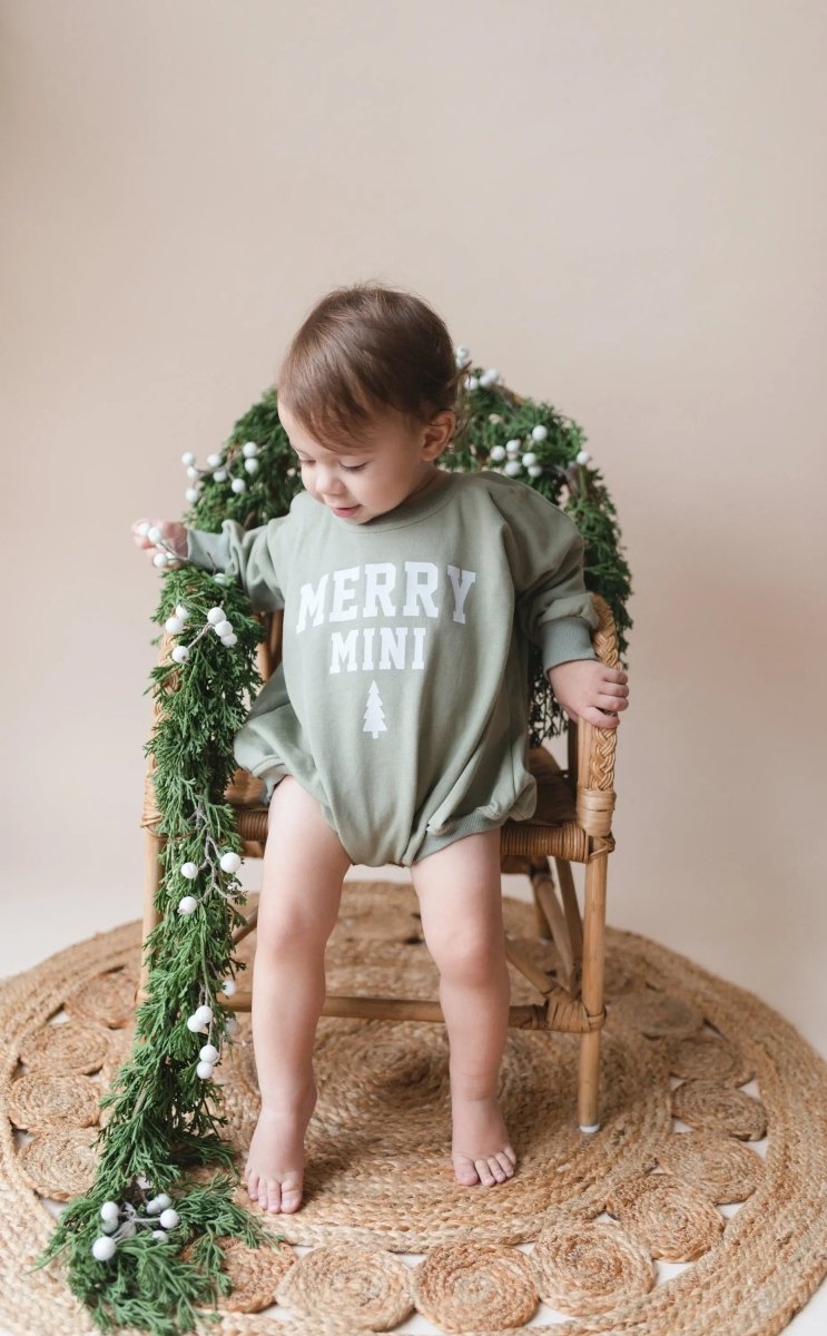 Little Joy Co. Merry Mini Christmas Sweatshirt Romper - Everetts Place Boutique - 