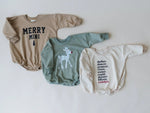 Little Joy Co. Merry Mini Christmas Sweatshirt Romper - Everetts Place Boutique - 