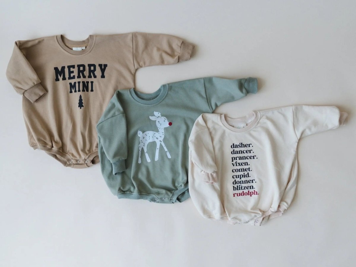 Little Joy Co. Merry Mini Christmas Sweatshirt Romper - Everetts Place Boutique - 