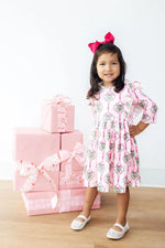 Merry Mistletoe Ruffle Twirl Dress Three Quarter Sleeve Mila & Rose ® Everetts Place: Online Boutique