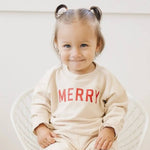 Little Joy Co. Merry Organic Cotton Crewneck Sweatshirt - Natural - Everetts Place Boutique - 